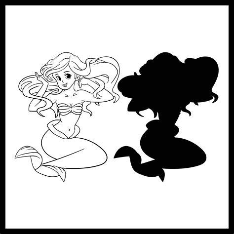 9 Best Images Of The Little Mermaid Silhouette Printables Little