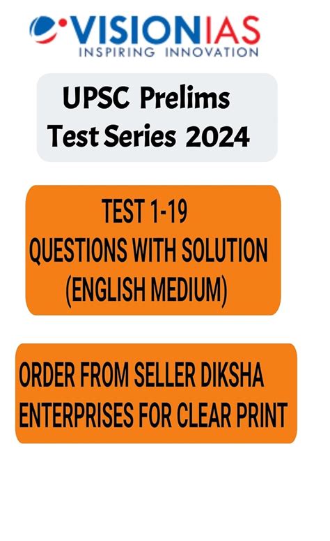 Buy Vision Ias Prelims Test Series Test To Questions With