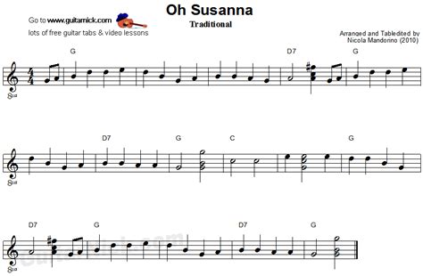 Oh Susanna Chords