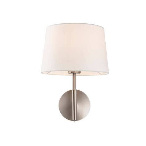 Firstlight Seymour Contemporary Wall Light In Brushed Steel Finish With Cream Shade 2879bs