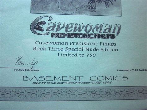 Cavewoman Prehistoric Pinups Nude Edition Ltd With Coa Nm Amryl
