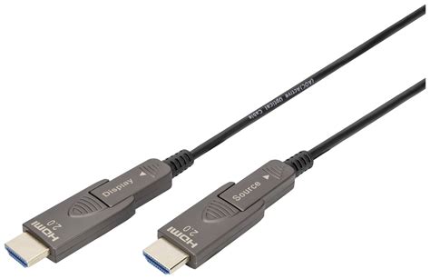 Câble de raccordement Digitus HDMI Fiche mâle HDMI A 20 m noir AK