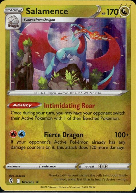 Pokemon TCG Salamence 109 203 Holo Rare SWSH07 Evolving Skies NM EBay