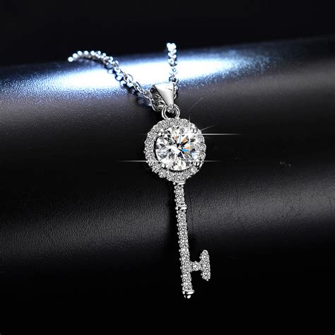 Key Moissanite Necklace Collarbone Chain