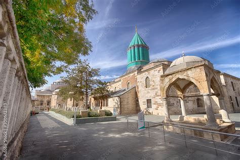 Mevlana museum view in Konya, Mevlana Celaleddin-i Rumi is a sufi ...