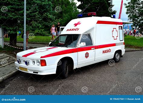 Today A Historic Ambulance For A Public Demonstration Of Historic Cars