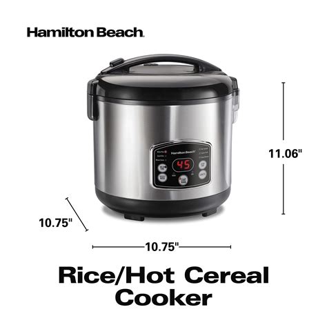 Hamilton Beach Digital Programmable Rice Cooker Food Steamer Cups