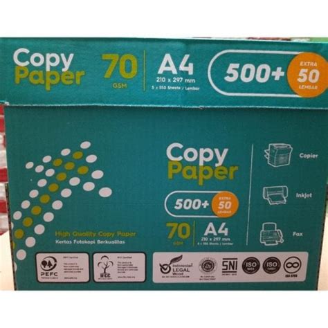 Jual Kertas Hvs Copy Paper A Gsm Box Rim Lembar Per