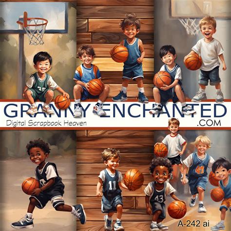 Basketball Clipart A 242 Ai Basketball Digital Scrapbook Kit Granny