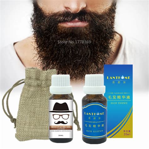 2pcs Lanthome Effective Men Beard Growth Oil Mustache Grow Serum Hair