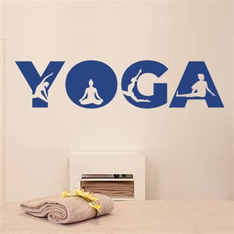 Vinilo Decorativo Logo Yoga Con Siluetas