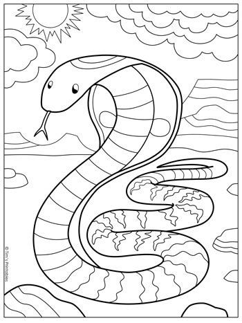 King Cobra Coloring Page Tim S Printables