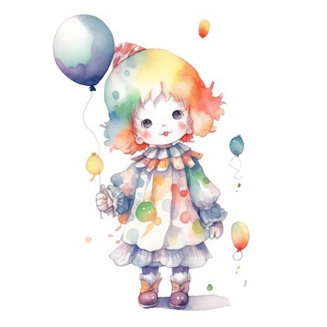 Premium Ai Image Clown Drawing On White Background Desktop