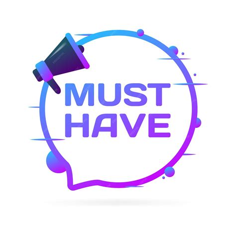 Premium Vector | Must have sign flat purple megaphone icon must have