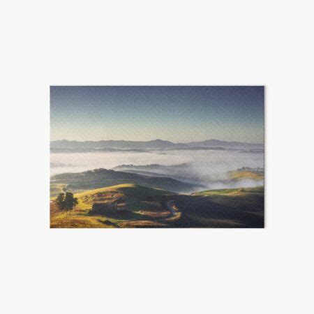 Volterra Foggy Panorama Rolling Hills And Green Fields Tuscany Art