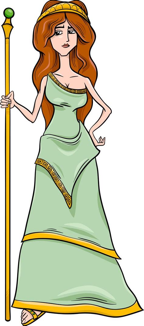 Premium Vector Greek Goddess Hera Cartoon Greek Gods And Goddesses