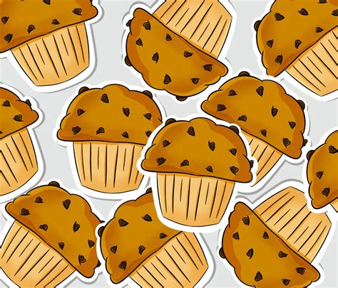 Muffin Sticker Stickers Food Art Stickers Food Stickers Etsy