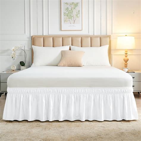 Wrap Around Bed Skirt Dust Ruffle 18 Drop California King White