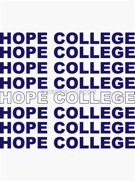 Hope College Sticker For Sale By Pagemarr Redbubble