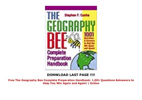 Free The Geography Bee Complete Preparation Handbook 1001 Questions