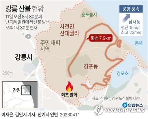 그래픽 강릉 산불 현황종합 연합뉴스