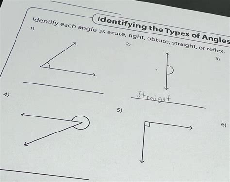 Solved 1 Identifying The Types Of Angles Identify Each Angle As