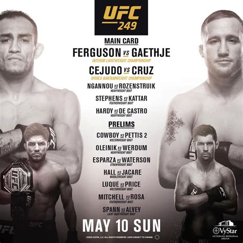 官宣 5月10日UFC249重磅回归 哔哩哔哩