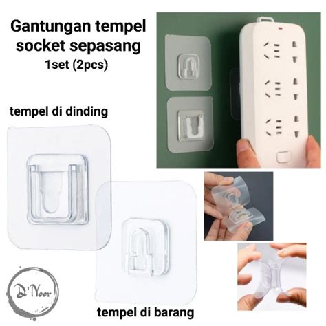 Jual Gantungan Tempel Socket Sepasang Hook Gantung Plus Minus Kualitas