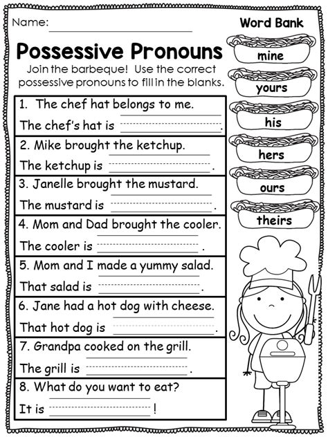 Possessive Noun And Pronoun Worksheets