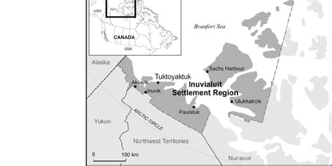 Location of Tuktoyaktuk within the Inuvialuit Settlement Region ...