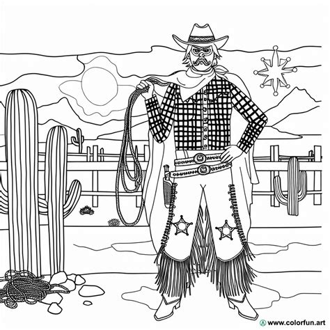 Coloriage Rapide D Un Cowboy T L Charger Ou Imprimer Gratuitement