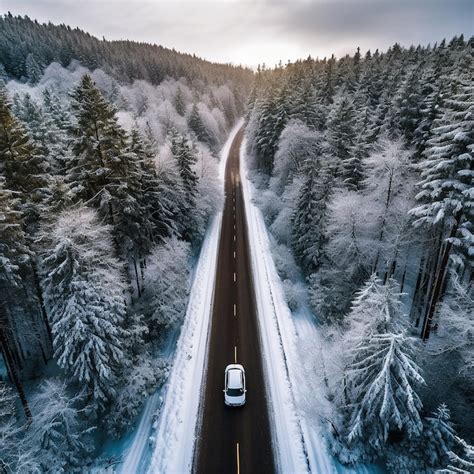 Premium Ai Image Birds Eye View Of A Car On Road