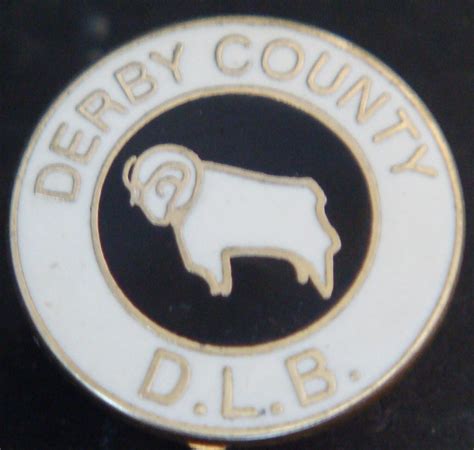 Derby County Fc Dlb Misspelt Dlf Badge Brooch Pin In Gilt 17mm Dia Ebay