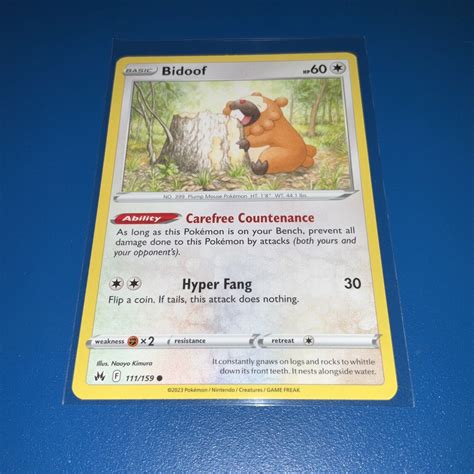 Pokémon Tcg Bidoof Crown Zenith 111 159 Regular Common Ebay