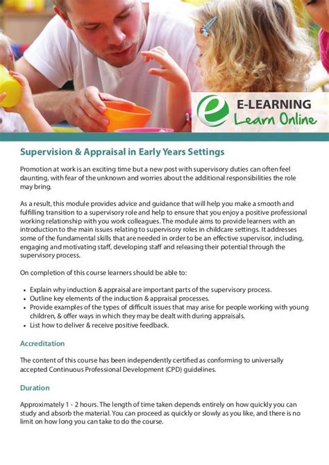 Supervision And Appraisal In Early Years Settings