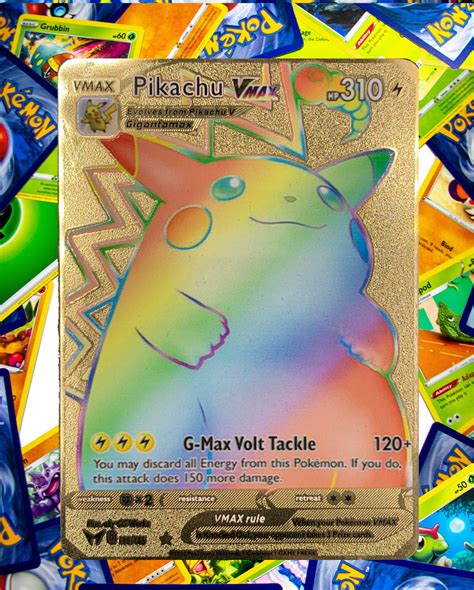 Custom Pikachu Vmax Rainbow Gold Metal Card Australia Ubuy