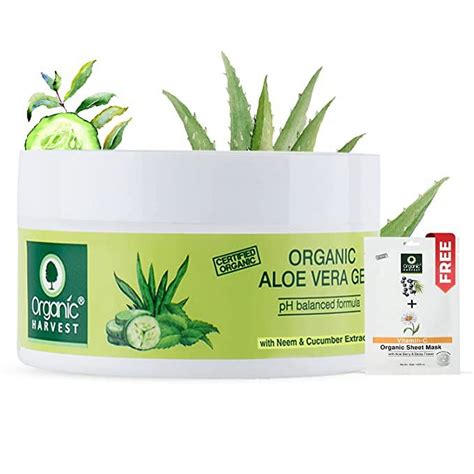 Organic Harvest Aloe Vera Gel With Neem Cucumber Free Vitamin C