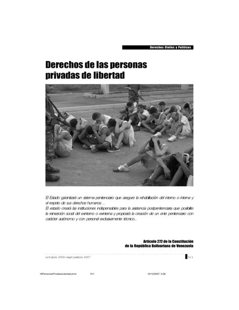 Derechos De Las Personas Privadas De Libertad