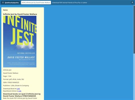 Pdf Infinite Jest By David Foster Wallace Start Me