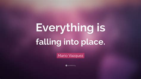 Mario Vazquez Quote Everything Is Falling Into Place