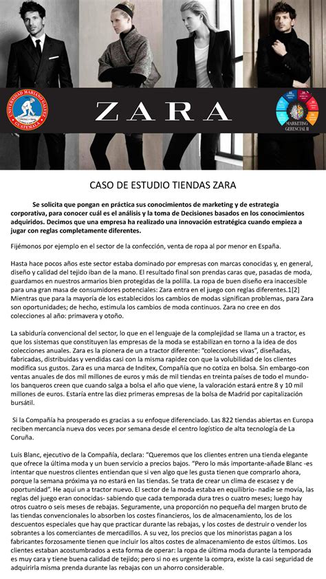 CASO ZARA Para Lectura CASO DE ESTUDIO TIENDAS ZARA Se Solicita Que