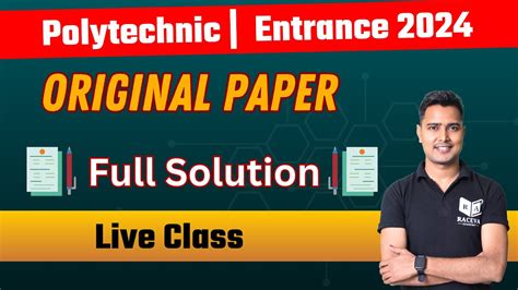 Polytechnic Previous Year Question Paper Polytechnic Live Class