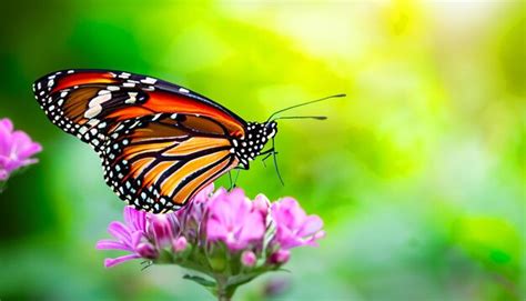 Encuentro Elegante Con Una Mariposa Monarca Descansando Sobre Una