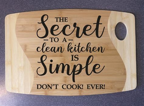 Bamboo Cutting Board Engraved Cutting Board Kitchen Sayings