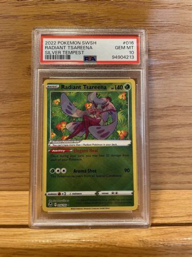 PSA 10 GEM MINT Radiant Tsareena 016 195 Silver Tempest RARE Pokemon