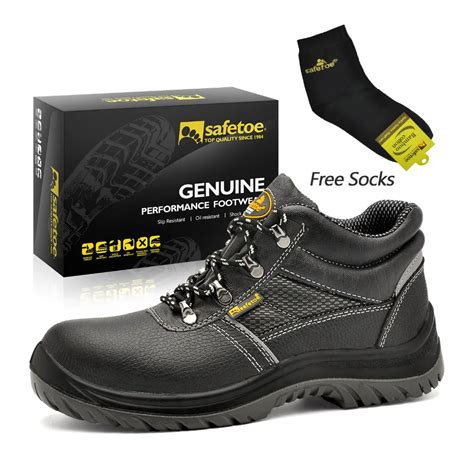 Safetoe Men Work Shoes Safety Work Boots Comfortable Steel Toe