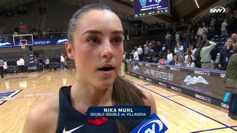 UConn S Nika Muhl Reacts After Scoring A Double Double In Big Win Over