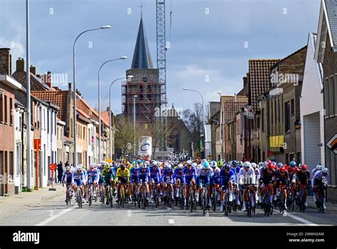 Wevelgem Belgium Th Mar The Pack Of Riders Pictured In