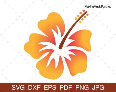 Hibiscus Flower Svg Cricut Files Hawaii Tropical Flower Etsy