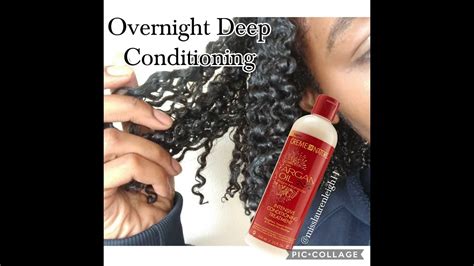 Overnight Deep Conditioning Natural Hair Routine Youtube